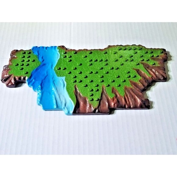 Mega Bloks Terrain Base Plate Silver Edge Water Green Parts - Picture 3 of 5